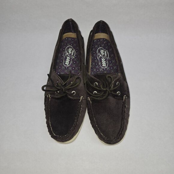 Sperry Top-Sider Women's A/O Grey Washed Corduroy Boat Shoe (Brown) Women's 10M - Picture 1 of 8